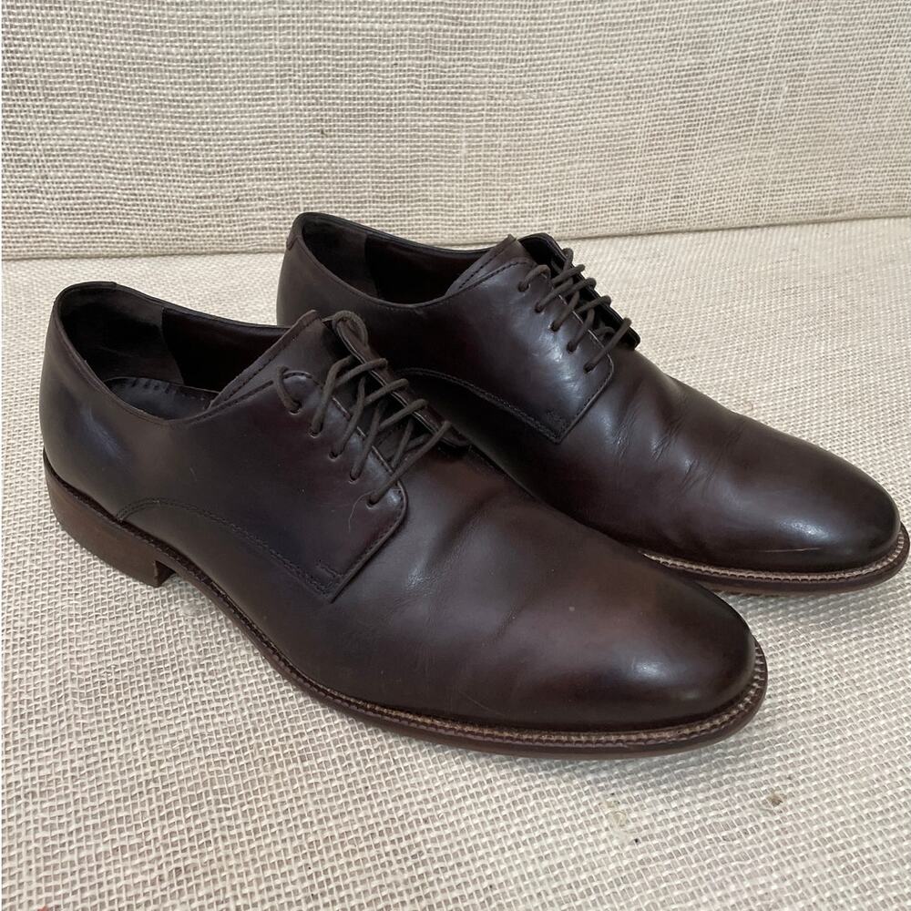 Cole‎ Haan C28880 Fitzgerald Mens Size 10.5 M Brown Leather Plain Toe Oxford